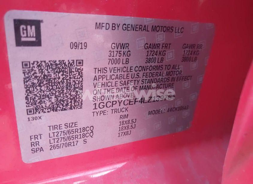 Photo 9 of 2020 Chevrolet Silverado 1500 4WD SHORT BED CUSTOM TRAIL BOSS (VIN 1GCPYCEF4LZ139764)