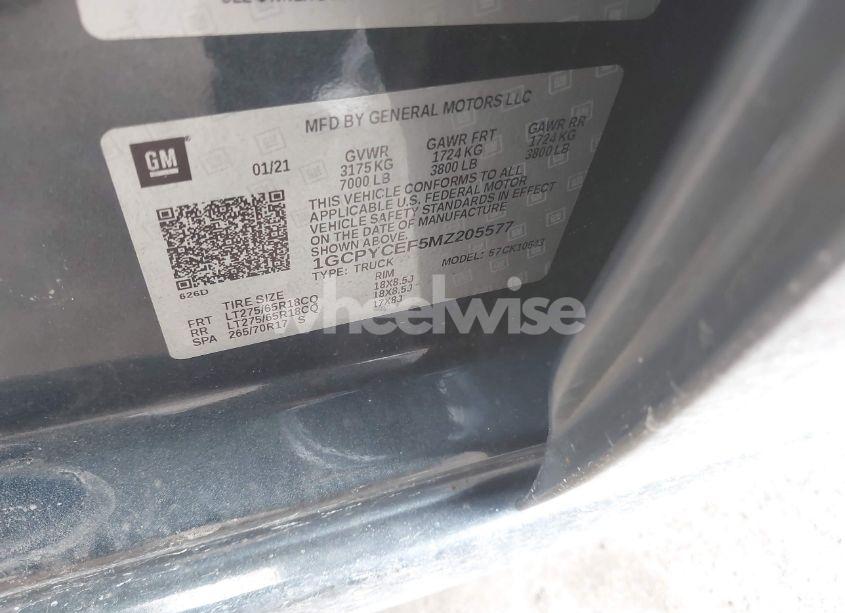 Photo 9 of 2021 Chevrolet Silverado 1500 4WD SHORT BED CUSTOM TRAIL BOSS (VIN 1GCPYCEF5MZ205577)