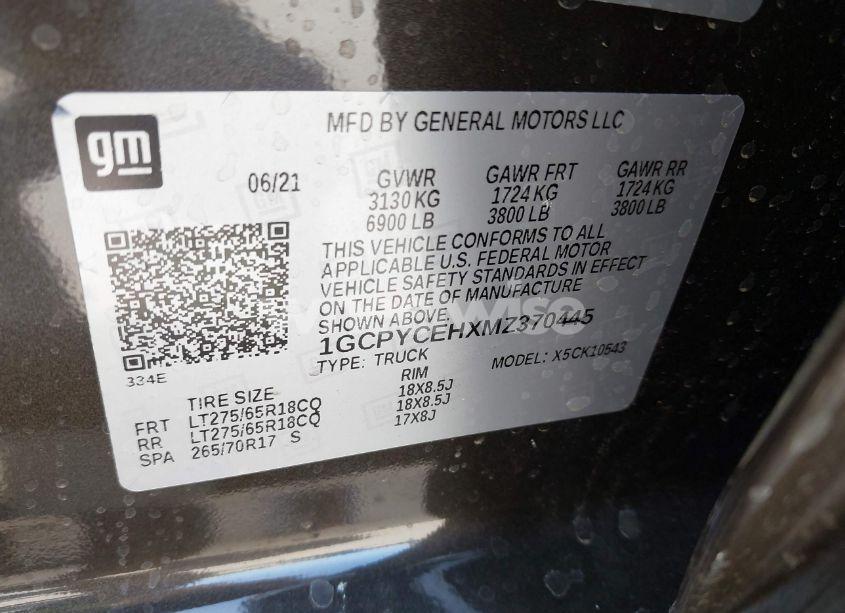 Photo 9 of 2021 Chevrolet Silverado 1500 (VIN 1GCPYCEHXMZ370445)