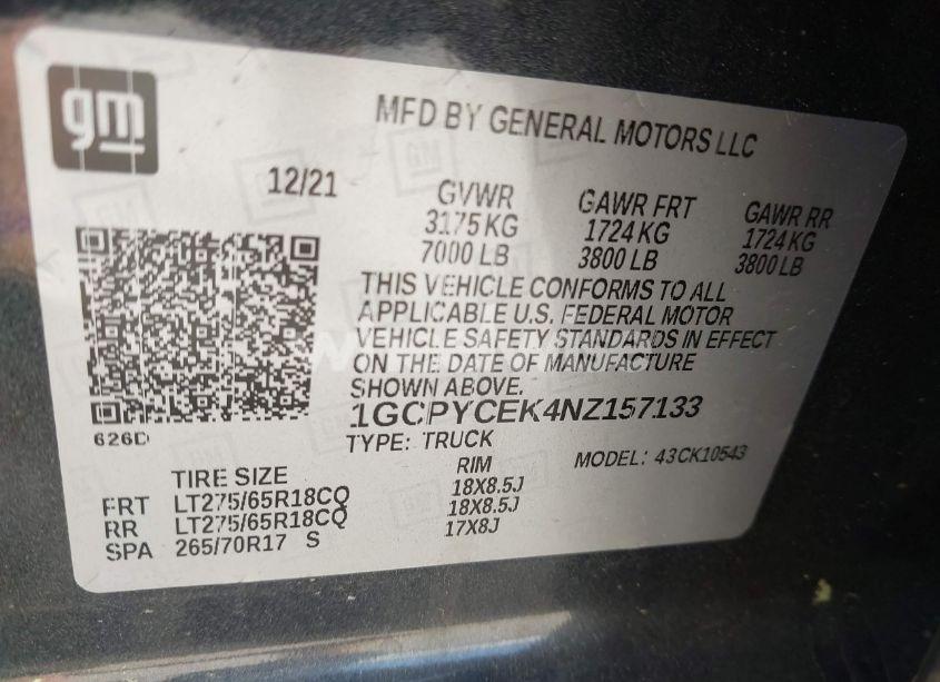 Photo 9 of 2022 Chevrolet Silverado 1500 LTD 4WD SHORT BED CUSTOM TRAIL BOSS (VIN 1GCPYCEK4NZ157133)