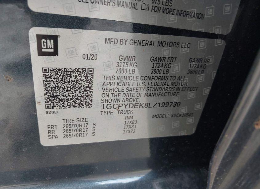 Photo 9 of 2020 Chevrolet Silverado 1500 4WD SHORT BED LT (VIN 1GCPYDEK8LZ199730)