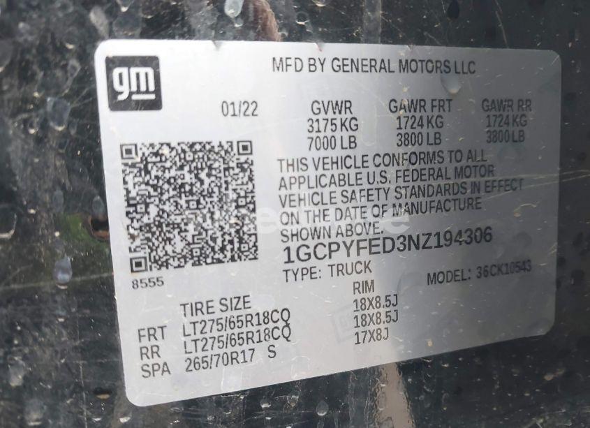 Photo 9 of 2022 Chevrolet Silverado 1500 LTD 4WD SHORT BED LT TRAIL BOSS (VIN 1GCPYFED3NZ194306)