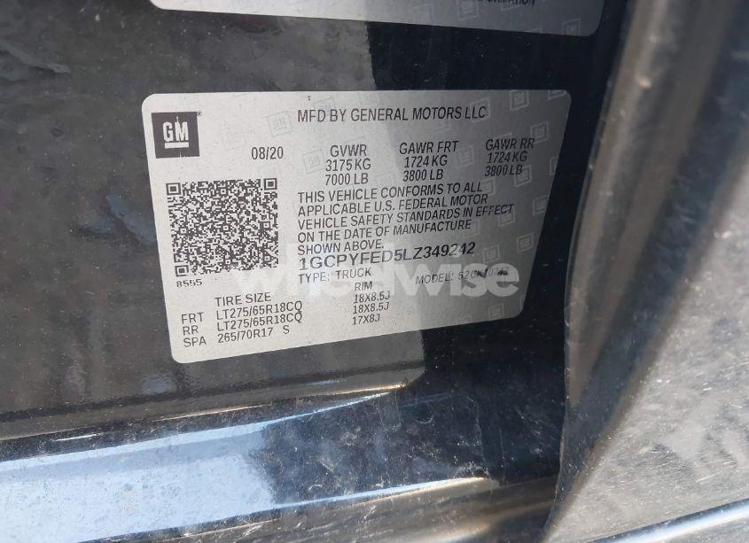 Photo 9 of 2020 Chevrolet Silverado 1500 4WD STANDARD BED LT TRAIL BOSS (VIN 1GCPYFED5LZ349242)