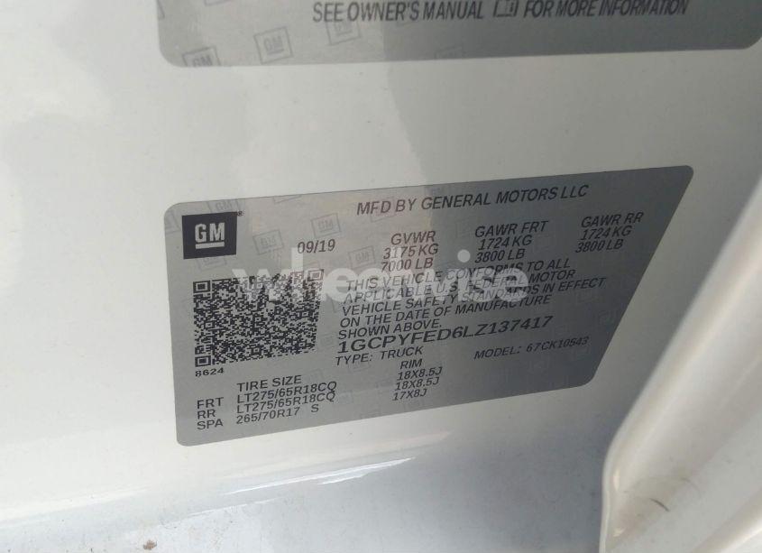 Photo 9 of 2020 Chevrolet Silverado 1500 4WD SHORT BED LT TRAIL BOSS (VIN 1GCPYFED6LZ137417)