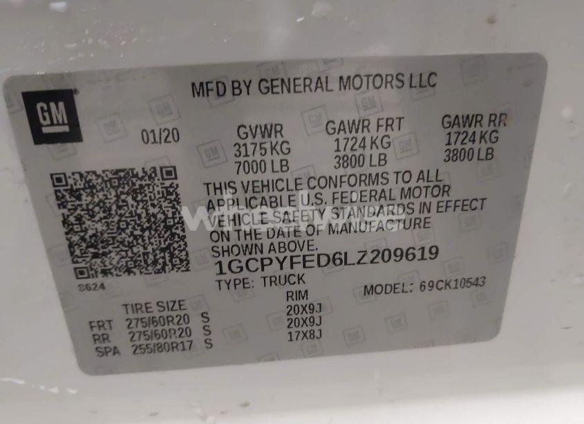 Photo 9 of 2020 Chevrolet Silverado 1500 4WD SHORT BED LT TRAIL BOSS (VIN 1GCPYFED6LZ209619)