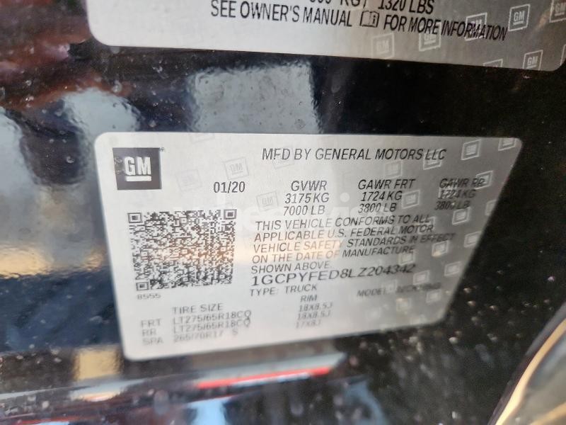 Photo 8 of 2020 CHEVROLET SILVERADO K1500 LT TRAIL BOSS (VIN 1GCPYFED8LZ204342)