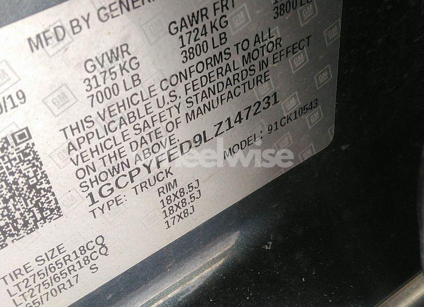 Photo 9 of 2020 Chevrolet Silverado 1500 4WD SHORT BED LT TRAIL BOSS (VIN 1GCPYFED9LZ147231)