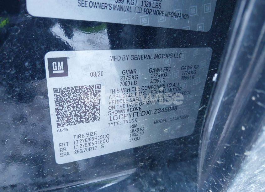 Photo 9 of 2020 Chevrolet Silverado 1500 (VIN 1GCPYFEDXLZ345848)