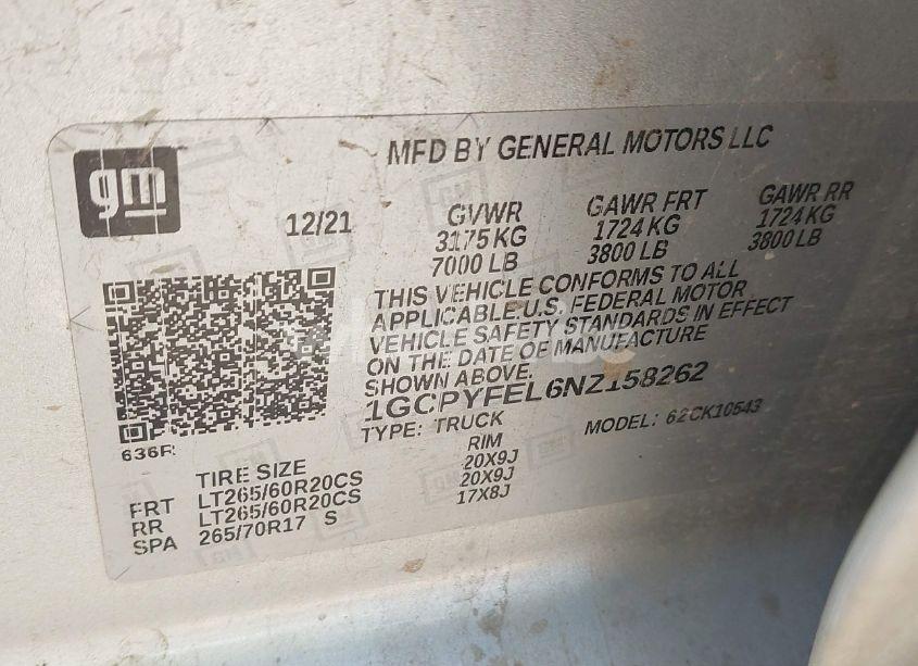 Photo 9 of 2022 Chevrolet Silverado 1500 LTD 4WD SHORT BED LT TRAIL BOSS (VIN 1GCPYFEL6NZ158262)