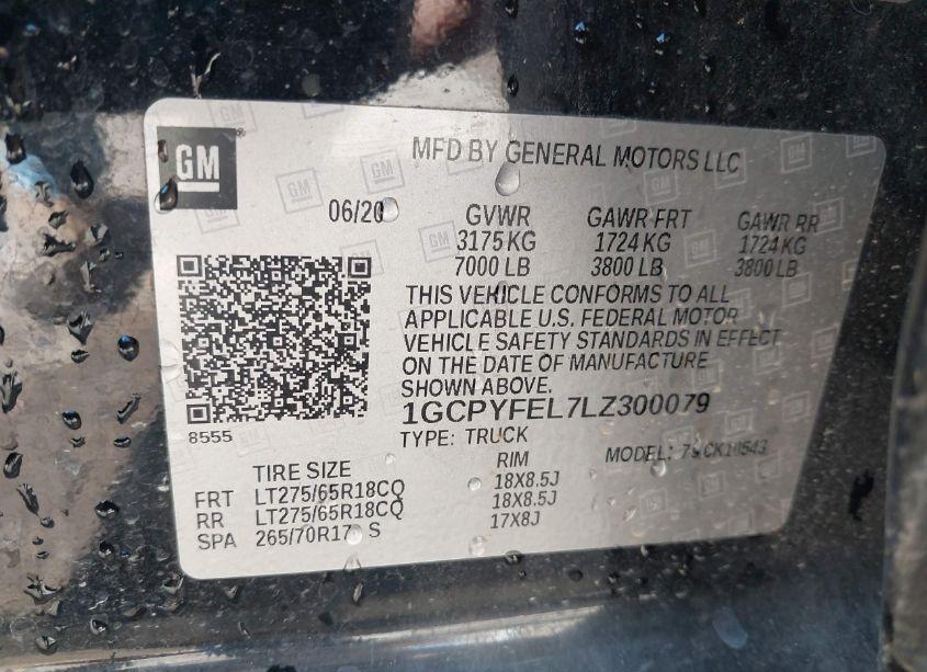 Photo 9 of 2020 Chevrolet Silverado 1500 4WD SHORT BED LT TRAIL BOSS (VIN 1GCPYFEL7LZ300079)