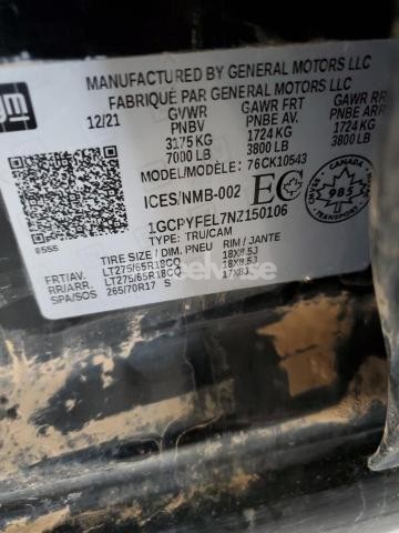 Photo 5 of 2022 CHEVROLET SILVERADO LTD K1500 LT TRAIL BOSS N/A (VIN 1GCPYFEL7NZ150106)