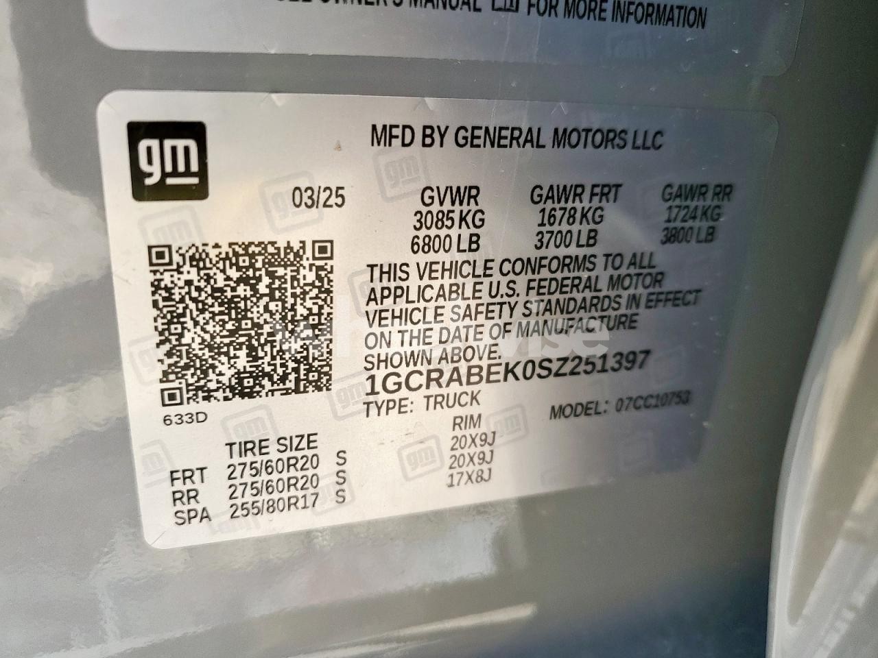 Photo 12 of 2025 CHEVROLET SILVERADO C1500 CUSTOM (VIN 1GCRABEK0SZ251397)