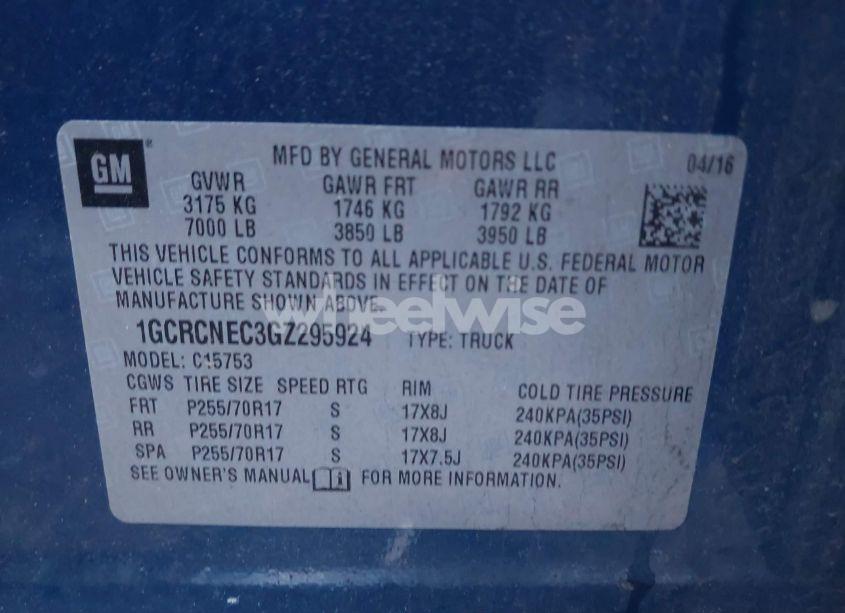 Photo 9 of 2016 Chevrolet Silverado 1500 LS (VIN 1GCRCNEC3GZ295924)