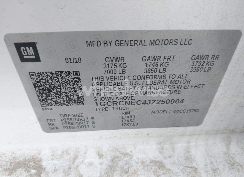 Photo 9 of 2018 Chevrolet Silverado 1500 WT (VIN 1GCRCNEC4JZ250904)