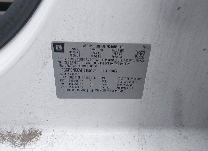 Photo 9 of 2017 Chevrolet Silverado 1500 LS (VIN 1GCRCNEC5HZ165175)