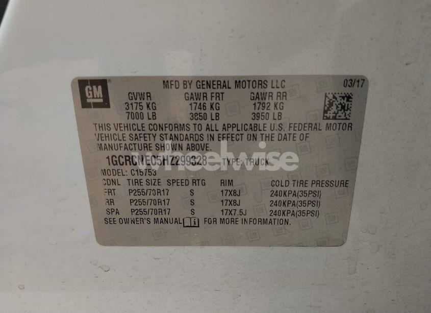 Photo 9 of 2017 Chevrolet Silverado C1500/C1500 LS (VIN 1GCRCNEC5HZ299328)