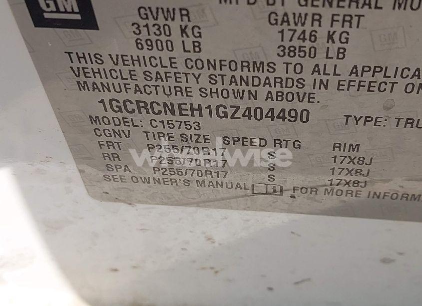 Photo 9 of 2016 Chevrolet Silverado 1500 WT (VIN 1GCRCNEH1GZ404490)