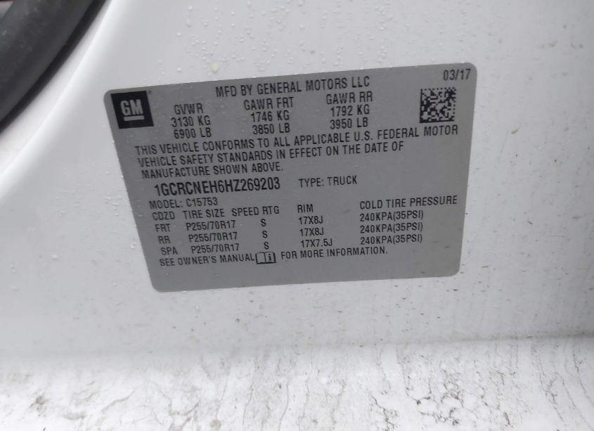 Photo 9 of 2017 Chevrolet Silverado 1500 LS (VIN 1GCRCNEH6HZ269203)