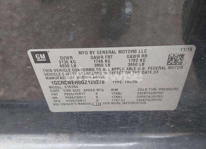 Photo 9 of 2016 Chevrolet Silverado 1500 LS (VIN 1GCRCNEH8GZ129278)