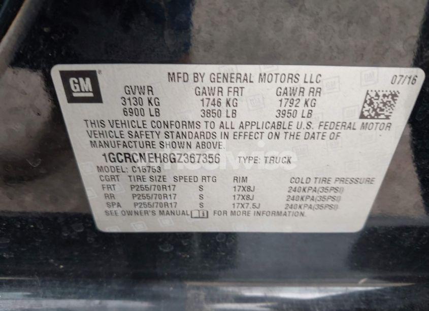 Photo 9 of 2016 Chevrolet Silverado 1500 LS (VIN 1GCRCNEH8GZ367356)