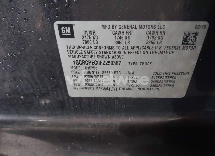 Photo 9 of 2015 Chevrolet Silverado 1500 LS (VIN 1GCRCPEC0FZ250367)