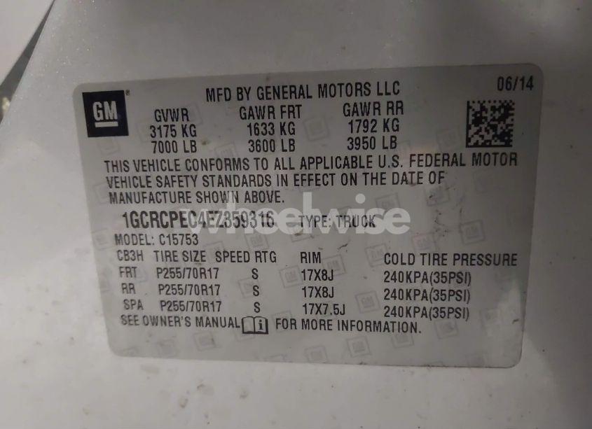 Photo 9 of 2014 Chevrolet Silverado 1500 WORK TRUCK 2WT (VIN 1GCRCPEC4EZ359316)