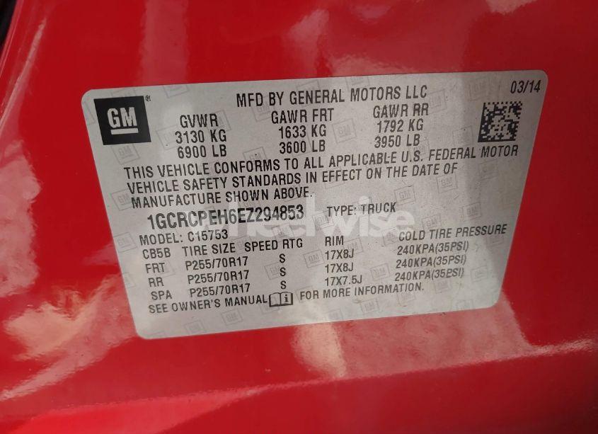 Photo 9 of 2014 Chevrolet Silverado 1500 WORK TRUCK 1WT (VIN 1GCRCPEH6EZ294853)