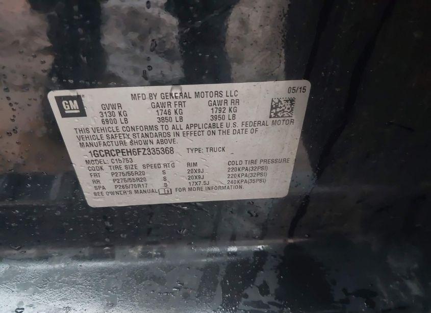 Photo 9 of 2015 Chevrolet Silverado 1500 LS (VIN 1GCRCPEH6FZ335368)