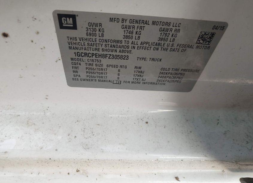 Photo 9 of 2015 Chevrolet Silverado 1500 LS (VIN 1GCRCPEH8FZ305823)