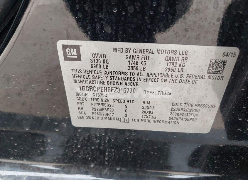 Photo 9 of 2015 Chevrolet Silverado 1500 WT (VIN 1GCRCPEH8FZ315770)