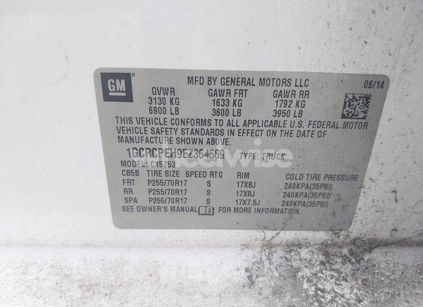 Photo 9 of 2014 Chevrolet Silverado 1500 WORK TRUCK 1WT (VIN 1GCRCPEH9EZ364569)