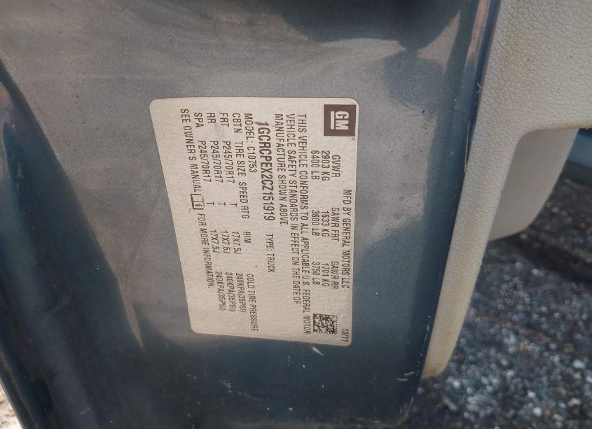 Photo 9 of 2012 Chevrolet Silverado 1500 WORK TRUCK (VIN 1GCRCPEX2CZ151919)