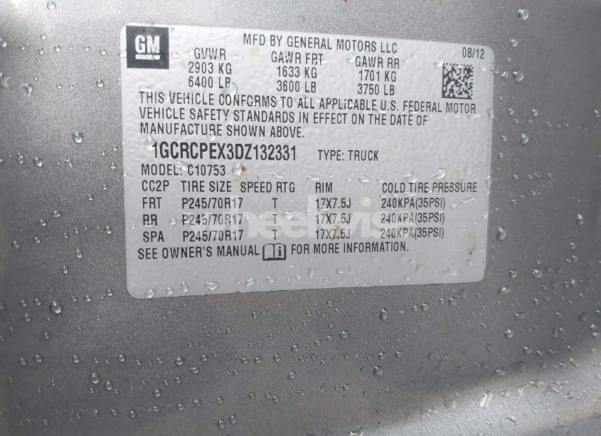 Photo 9 of 2013 Chevrolet Silverado 1500 WORK TRUCK (VIN 1GCRCPEX3DZ132331)