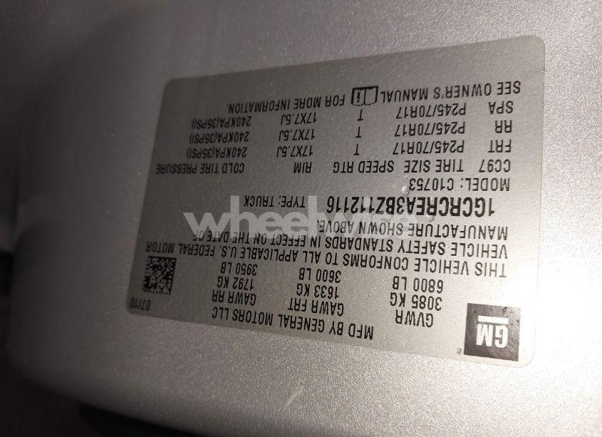 Photo 9 of 2011 Chevrolet Silverado 1500 LS (VIN 1GCRCREA3BZ112116)