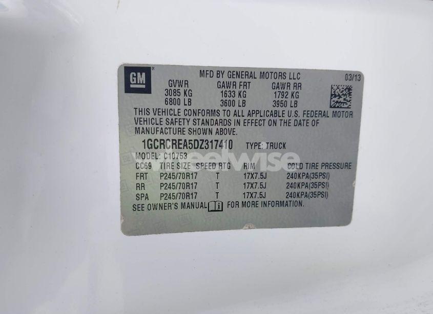 Photo 9 of 2013 Chevrolet Silverado 1500 LS (VIN 1GCRCREA5DZ317410)