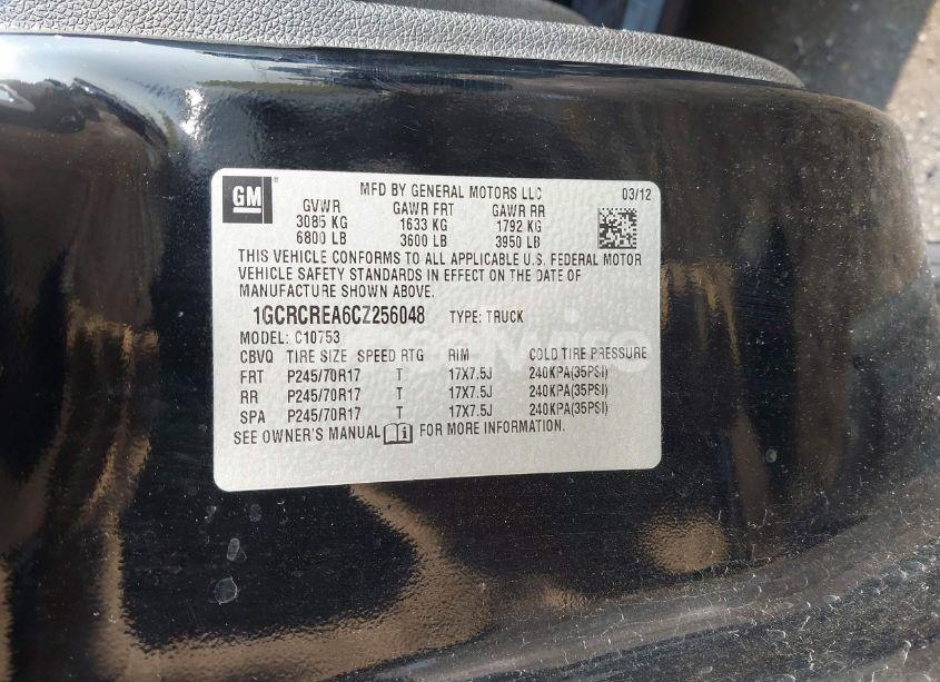 Photo 9 of 2012 Chevrolet Silverado 1500 LS (VIN 1GCRCREA6CZ256048)