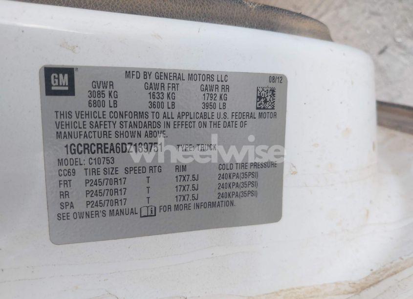 Photo 9 of 2013 Chevrolet Silverado 1500 LS (VIN 1GCRCREA6DZ139751)