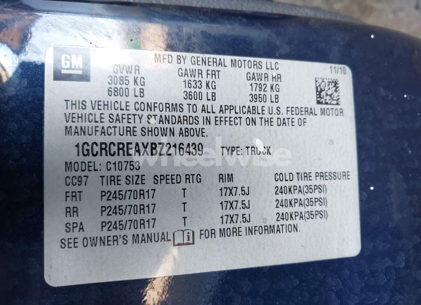 Photo 9 of 2011 Chevrolet Silverado 1500 LS (VIN 1GCRCREAXBZ216439)