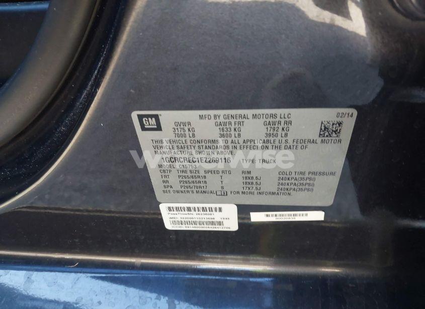 Photo 9 of 2014 Chevrolet Silverado 1500 1LT (VIN 1GCRCREC1EZ269116)