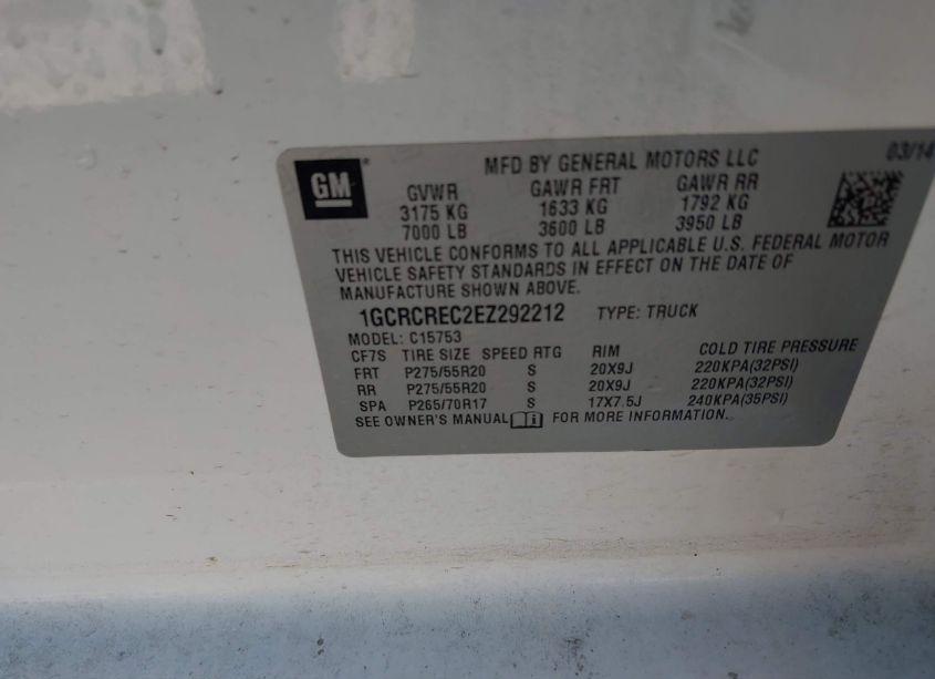 Photo 9 of 2014 Chevrolet Silverado 1500 1LT (VIN 1GCRCREC2EZ292212)