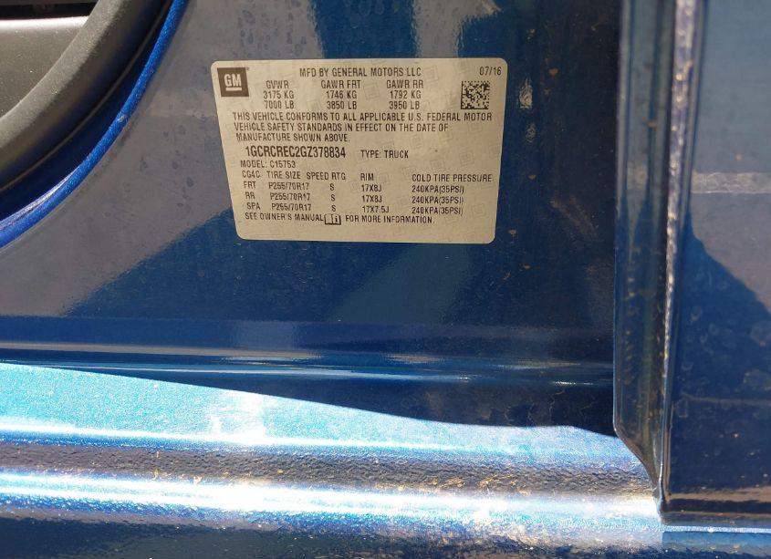 Photo 9 of 2016 Chevrolet Silverado 1500 1LT (VIN 1GCRCREC2GZ378834)