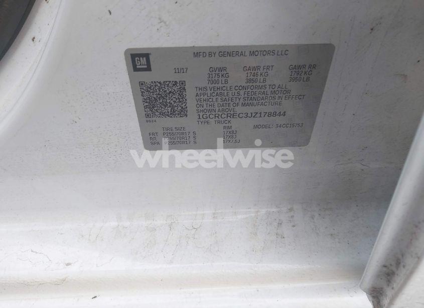 Photo 9 of 2018 Chevrolet Silverado 1500 1LT (VIN 1GCRCREC3JZ178844)