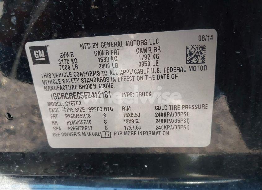 Photo 9 of 2014 Chevrolet Silverado 1500 1LT (VIN 1GCRCREC5EZ412181)