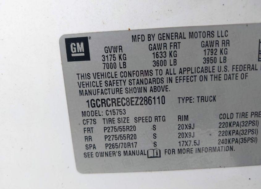 Photo 9 of 2014 Chevrolet Silverado 1500 1LT (VIN 1GCRCREC8EZ286110)