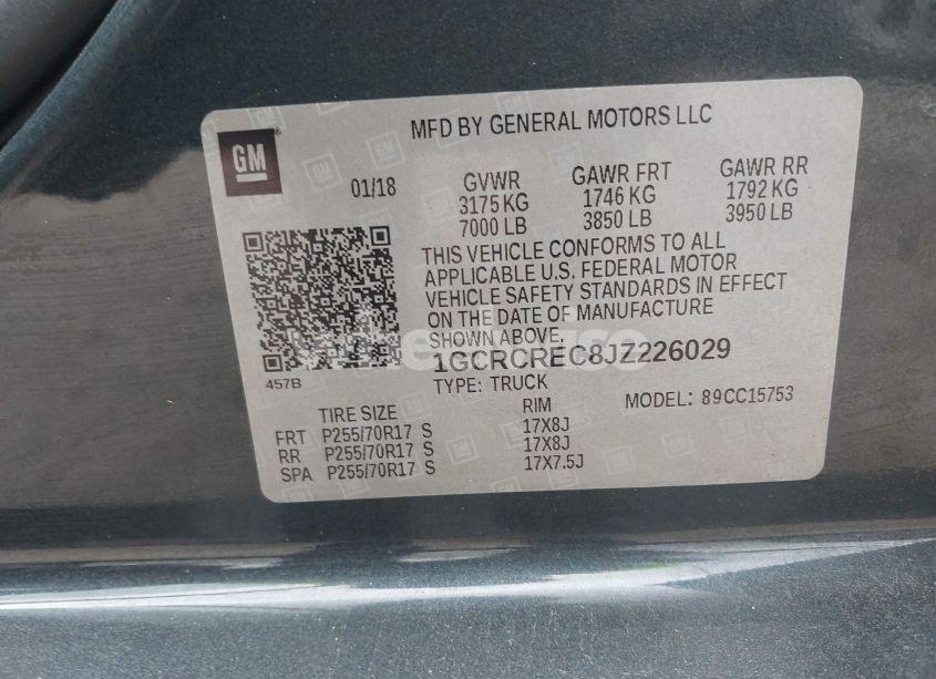 Photo 9 of 2018 Chevrolet Silverado 1500 1LT (VIN 1GCRCREC8JZ226029)
