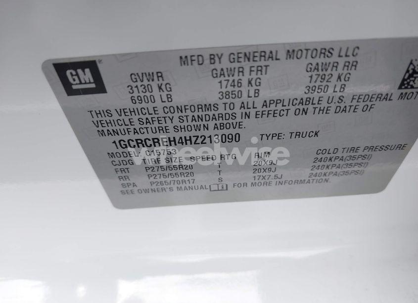 Photo 9 of 2017 Chevrolet Silverado 1500 1LT (VIN 1GCRCREH4HZ213090)