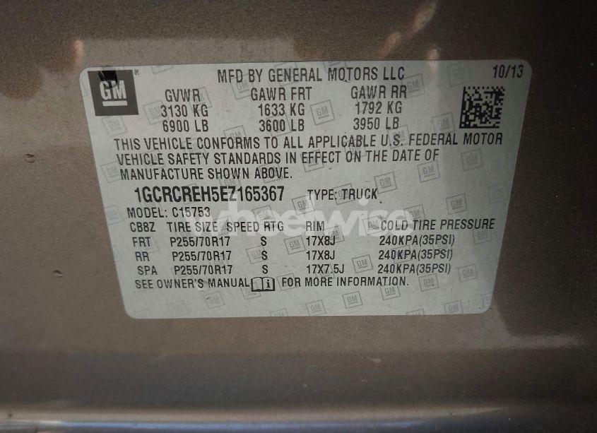 Photo 9 of 2014 Chevrolet Silverado 1500 1LT (VIN 1GCRCREH5EZ165367)