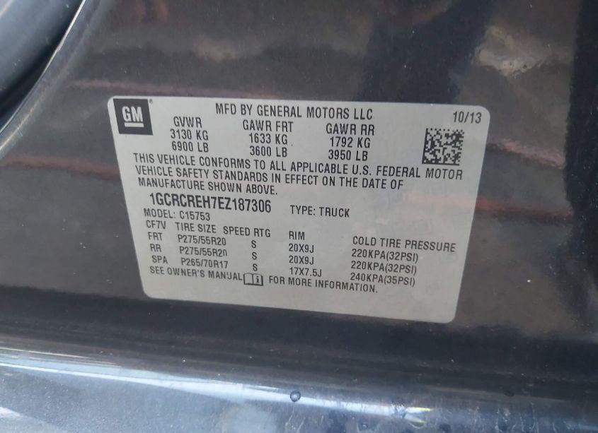 Photo 9 of 2014 Chevrolet Silverado 1500 1LT (VIN 1GCRCREH7EZ187306)