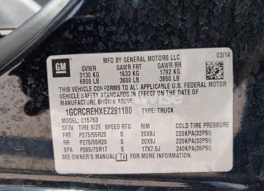 Photo 9 of 2014 Chevrolet Silverado 1500 1LT (VIN 1GCRCREHXEZ281180)