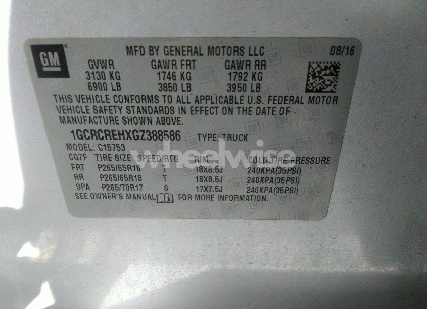 Photo 9 of 2016 Chevrolet Silverado 1500 1LT (VIN 1GCRCREHXGZ388586)